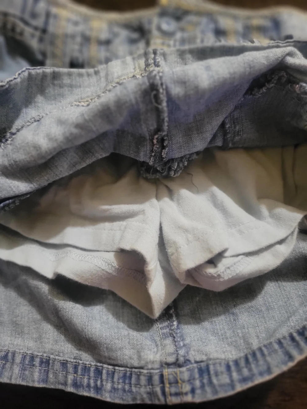 Place Light Blue Denim Skort with Cargo Pockets